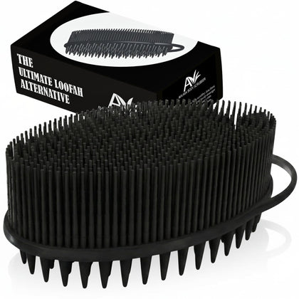 Avilana Scalp Massager Shampoo Brush front view with soft silicone bristles
