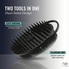 Avilana Scalp Massager Shampoo Brush with integrated hanging loop