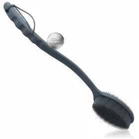 Avilana Silicone Body Scrubber dark gray-silver front view