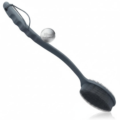 Avilana Silicone Body Scrubber dark gray-silver front view