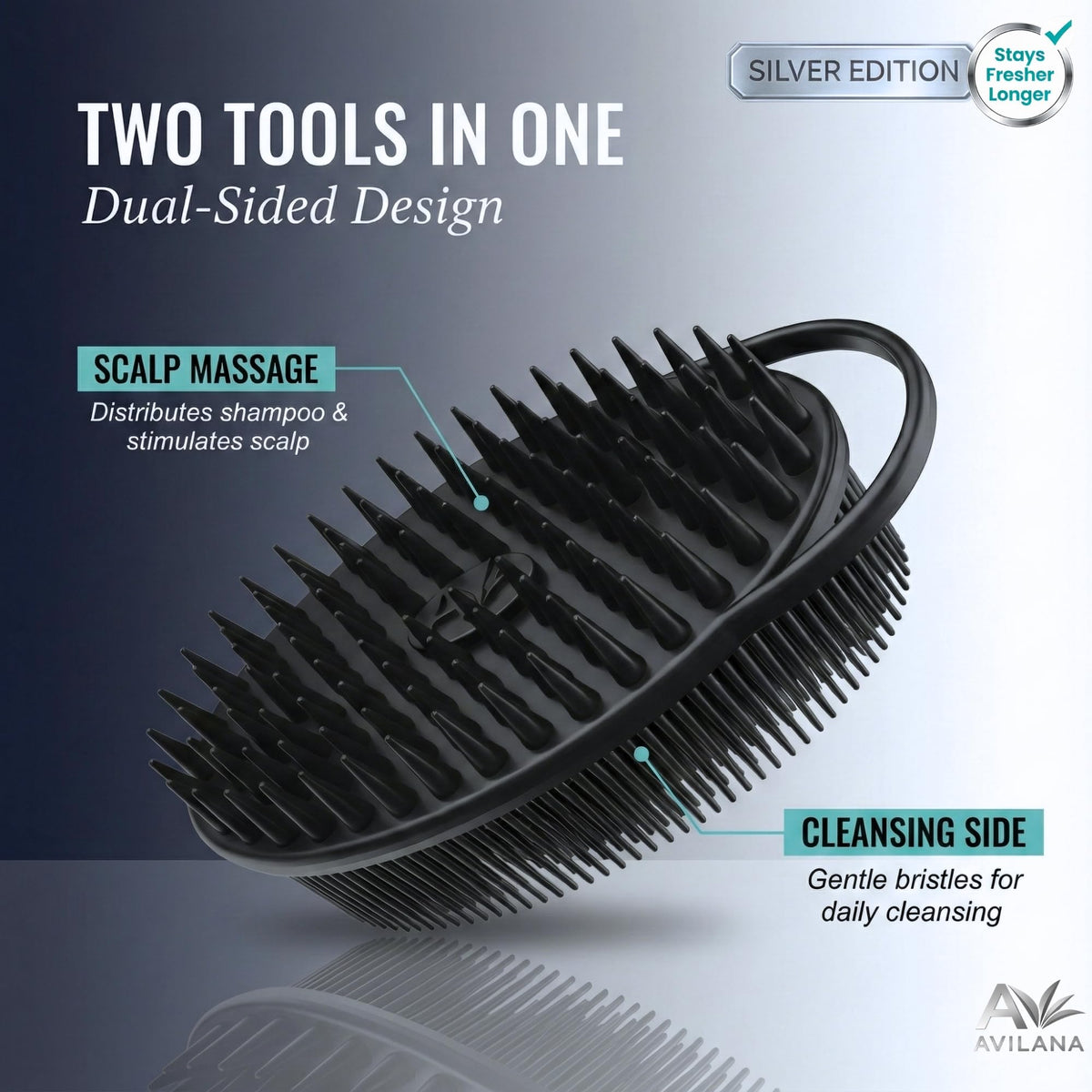 Avilana Silicone Body Scrubber ergonomic grip close-up