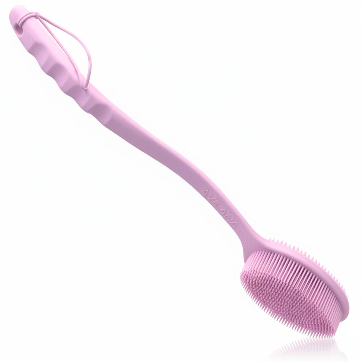 Avilana Silicone Body Scrubber front view in pink