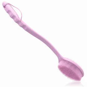 Avilana Silicone Body Scrubber front view in pink