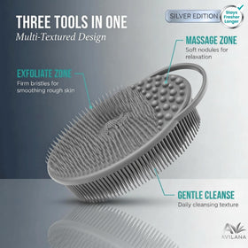 Avilana Silicone Body Scrubber in a shower setting