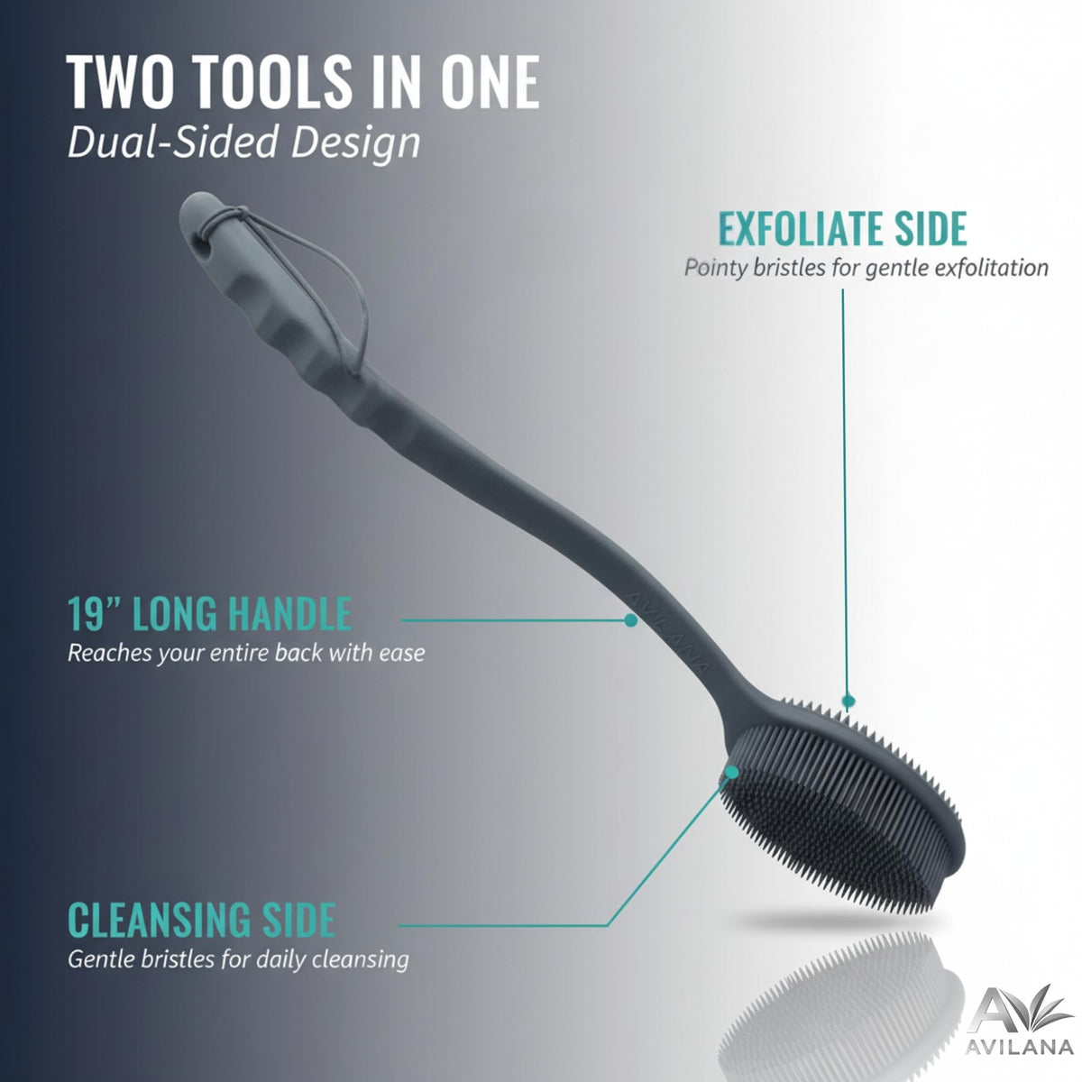 Avilana Silicone Body Scrubber in shower setting