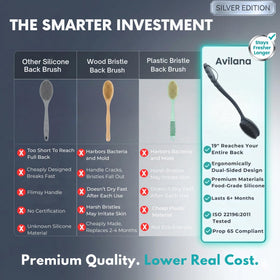 Avilana Silicone Body Scrubber long handle for back care