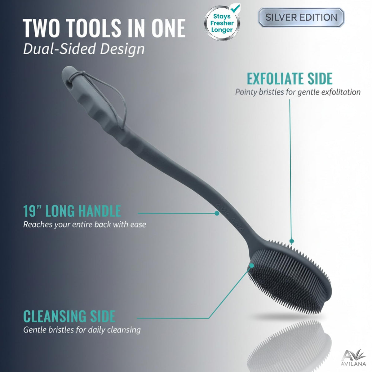 Avilana Silicone Body Scrubber massage side detail