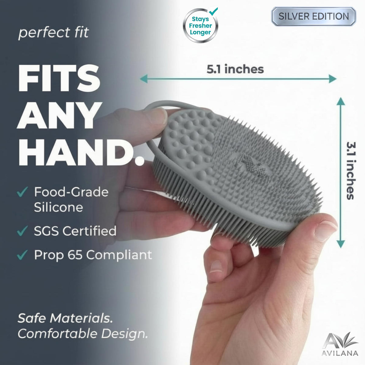 Avilana Silicone Body Scrubber packaging