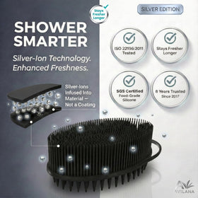 Avilana Silicone Body Scrubber with soft bristles for gentle cleansing