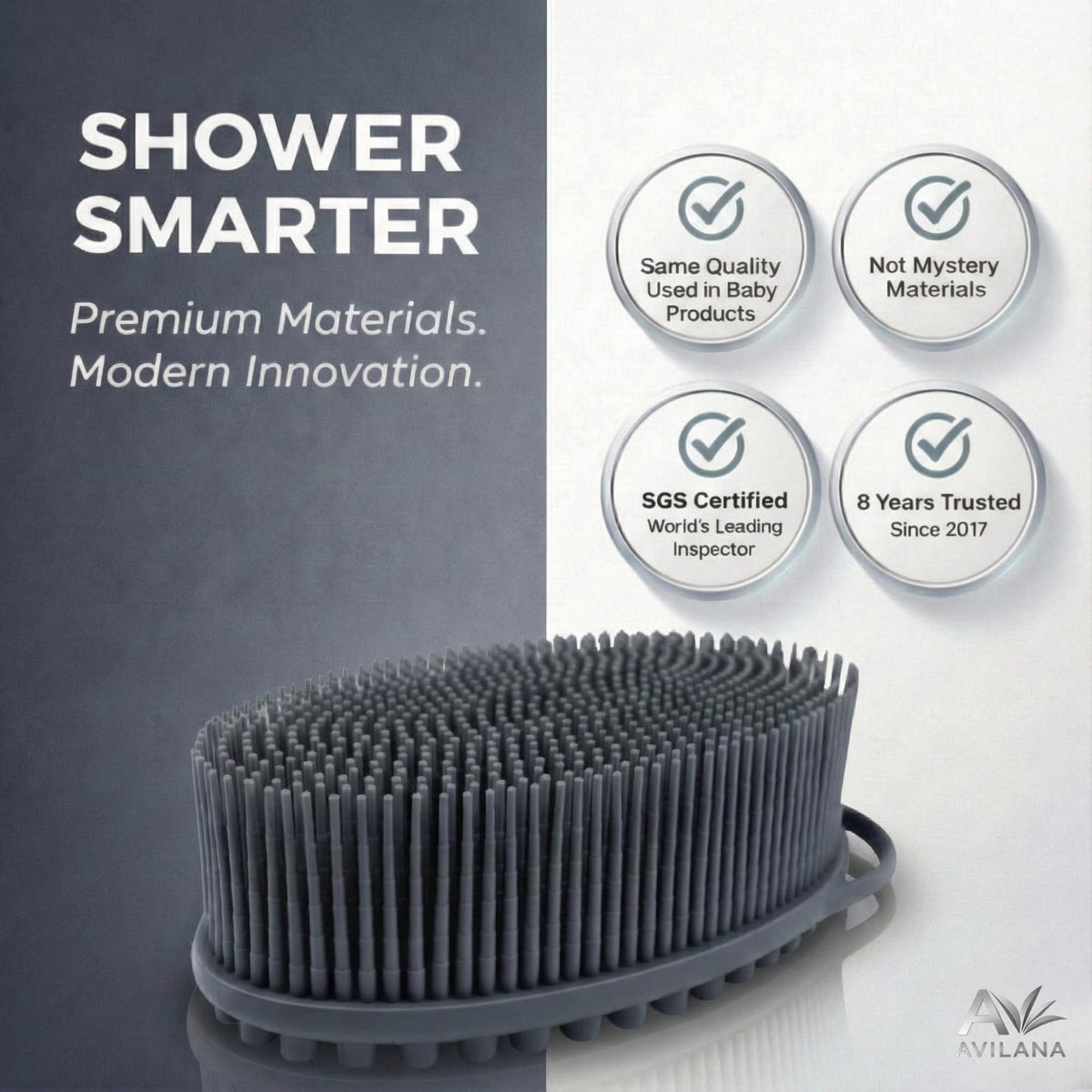 Avilana silicone scrubber ergonomic grip close-up