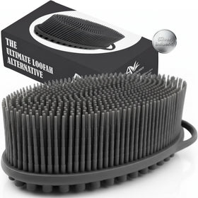 Avilana Silver Edition Body Scrubber front view in dark gray-silver