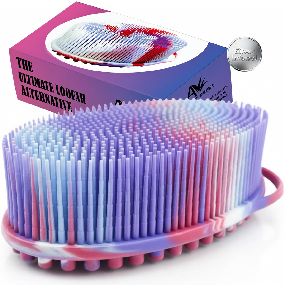 Avilana Silver Edition Body Scrubber marble-silver front view
