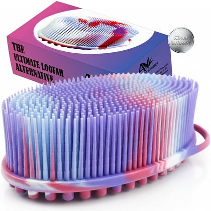 Avilana Silver Edition Body Scrubber marble-silver front view
