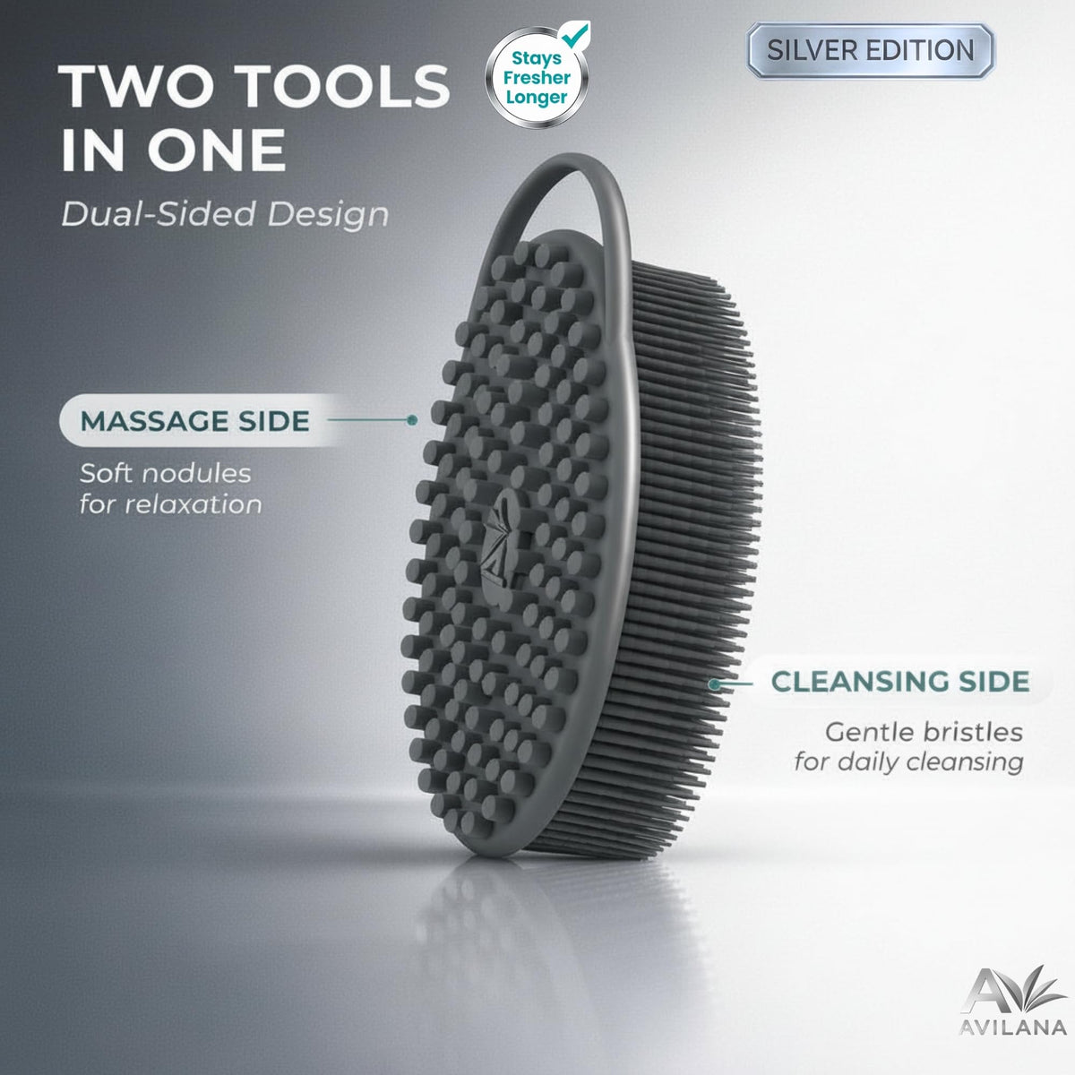 Avilana Silver Edition Body Scrubber packaging for gift presentation