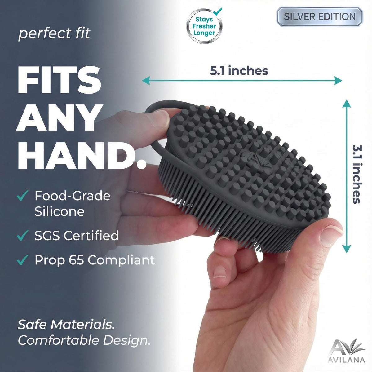 Avilana Silver Edition Body Scrubber packaging, ready for gifting