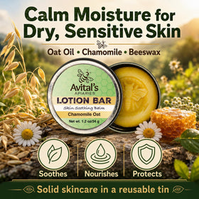 Avital's Apiaries Chamomile Oat Lotion Bar close-up of texture