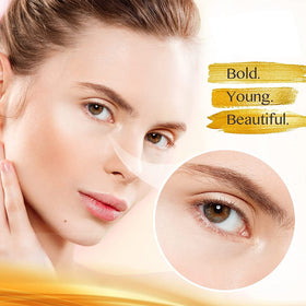 AVJONE 24K Gold Under Eye Patches application on model