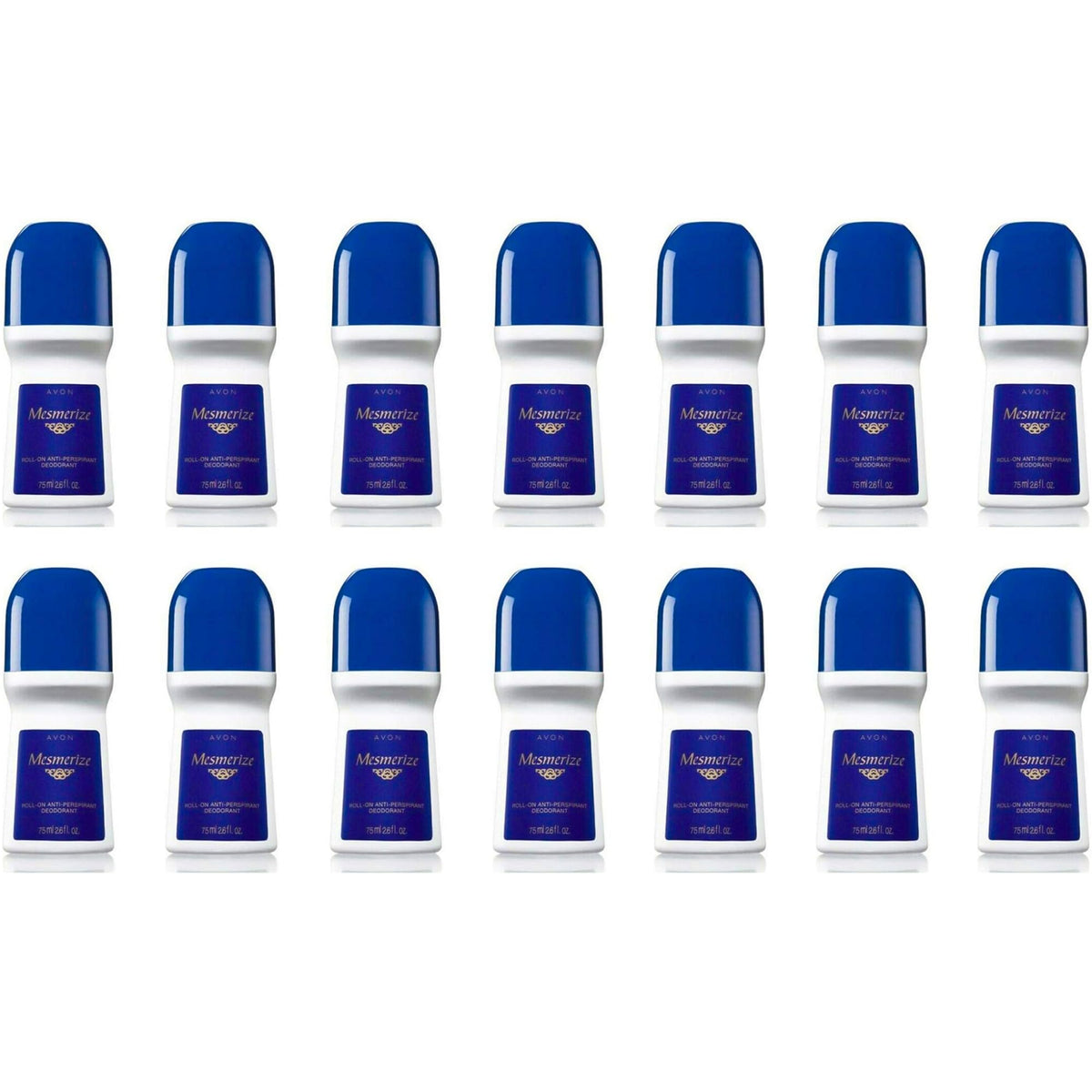 AVON Mesmerize Roll-On Antiperspirant Deodorant 2.6 oz bottle front view