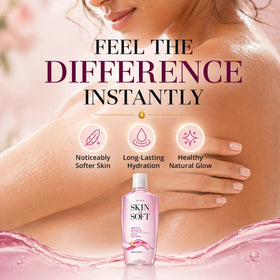 AVON Skin So Soft Bath Oil in a serene bathroom atmosphere