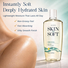 AVON Skin So Soft Original Bath Oil 16.9 oz back view