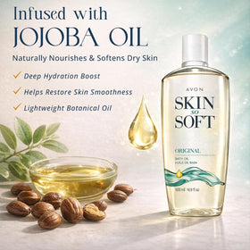 AVON Skin So Soft Original Bath Oil 16.9 oz side view