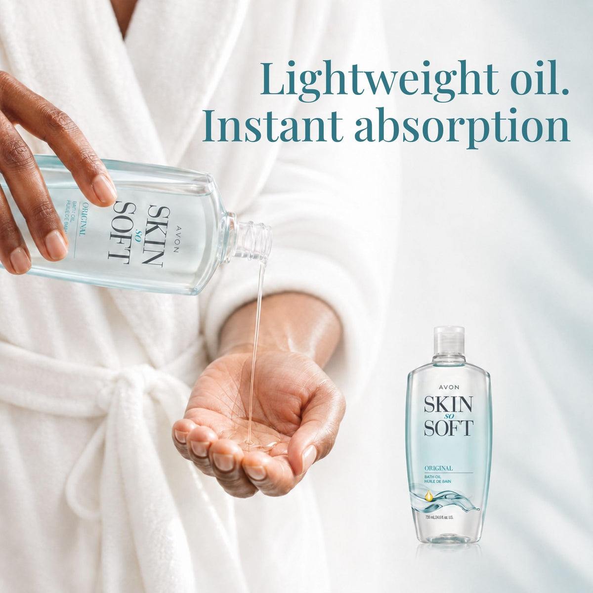 AVON Skin So Soft Original Bath Oil 24.6 oz side view