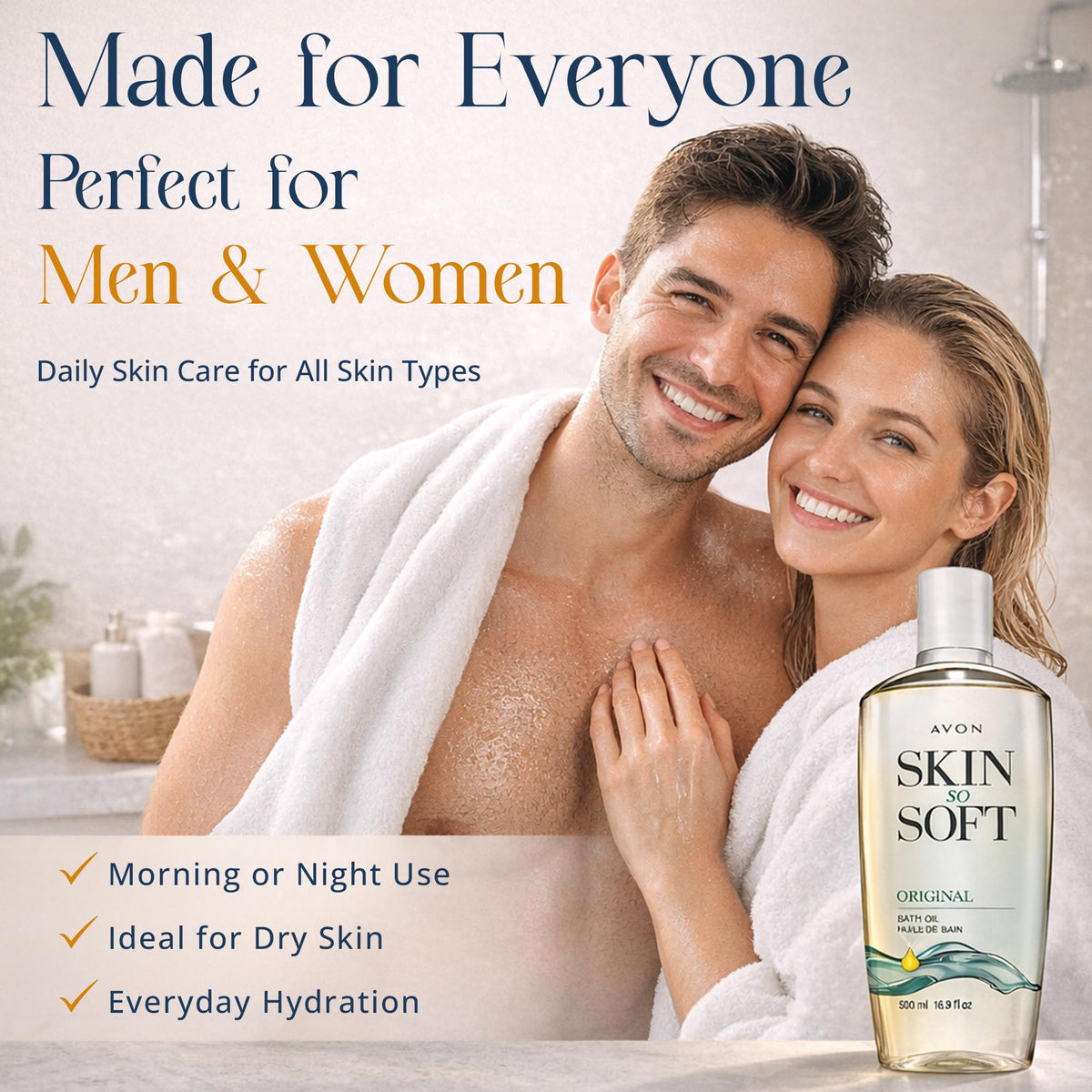 AVON Skin So Soft Original Bath Oil packaging details