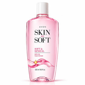 AVON Skin So Soft Soft & Sensual Bath Oil 16.9 oz front view