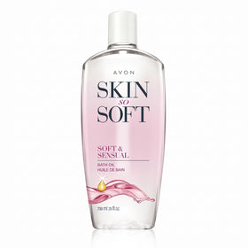 AVON Skin So Soft Soft & Sensual Bath Oil 25 oz front view