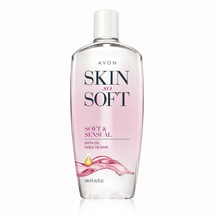 AVON Skin So Soft Soft & Sensual Bath Oil 25 oz front view