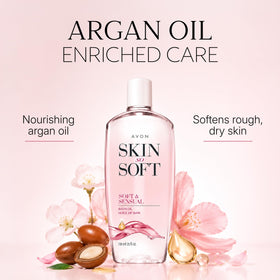 AVON Skin So Soft Soft & Sensual Bath Oil 25 oz side view