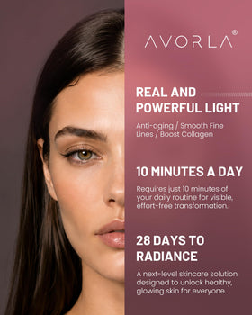 Avorla LED Light Mask showing different light modes