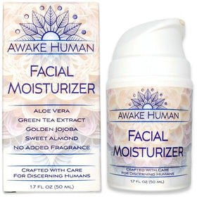 Awake Human Natural Face Moisturizer front view with pump