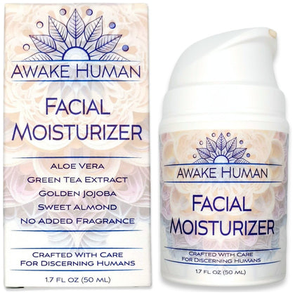 Awake Human Natural Face Moisturizer front view with pump