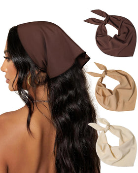 AWAYTR Triangle Hair Scarf Headband set in floral patterns