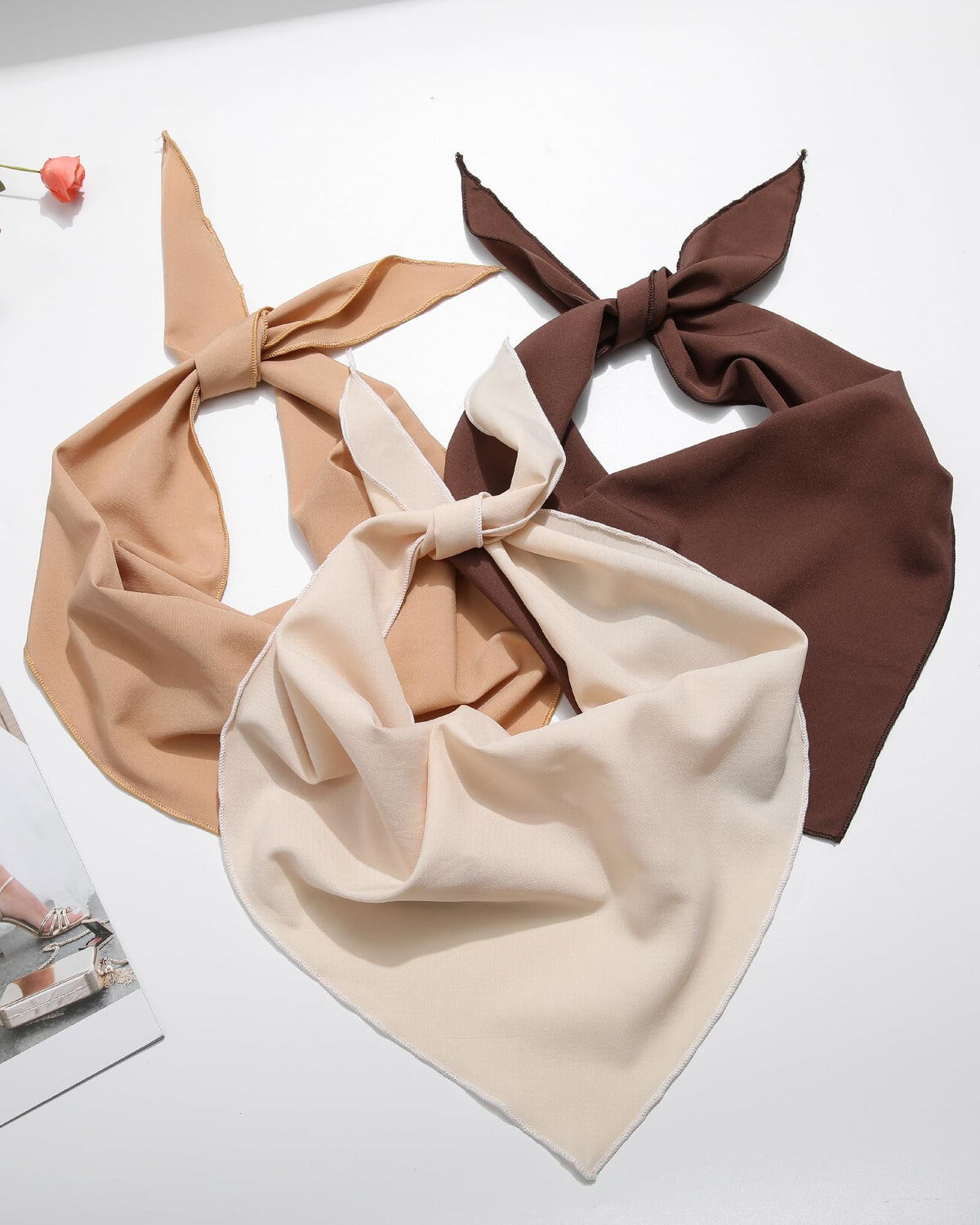 AWAYTR Triangle Hair Scarf Headband styled for a party