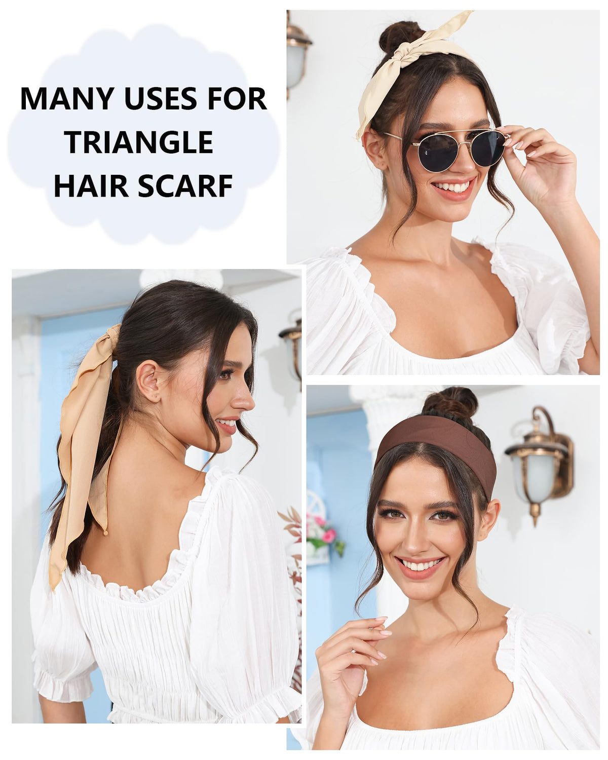 AWAYTR Triangle Hair Scarf Headband worn during yoga