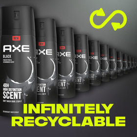 AXE Black Body Spray showing aluminum-free label