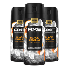 AXE Black Vanilla Body Spray 3 Count packaging front view