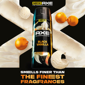 AXE Black Vanilla Body Spray 4 oz can side view
