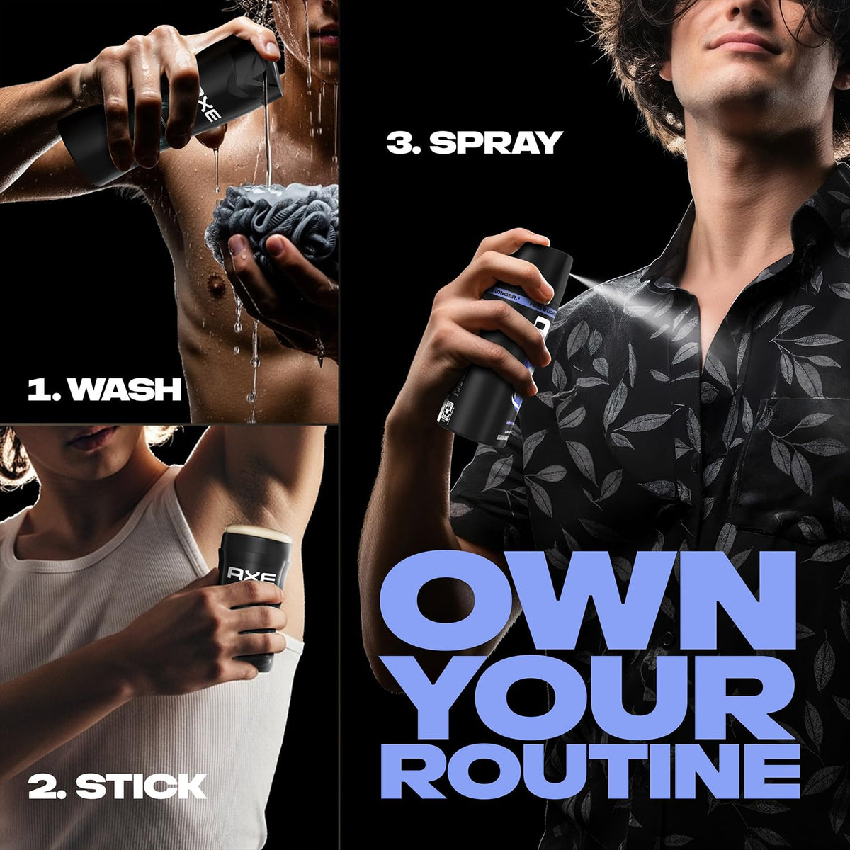 AXE Deodorant Body Spray 8-Pack with all four scents displayed