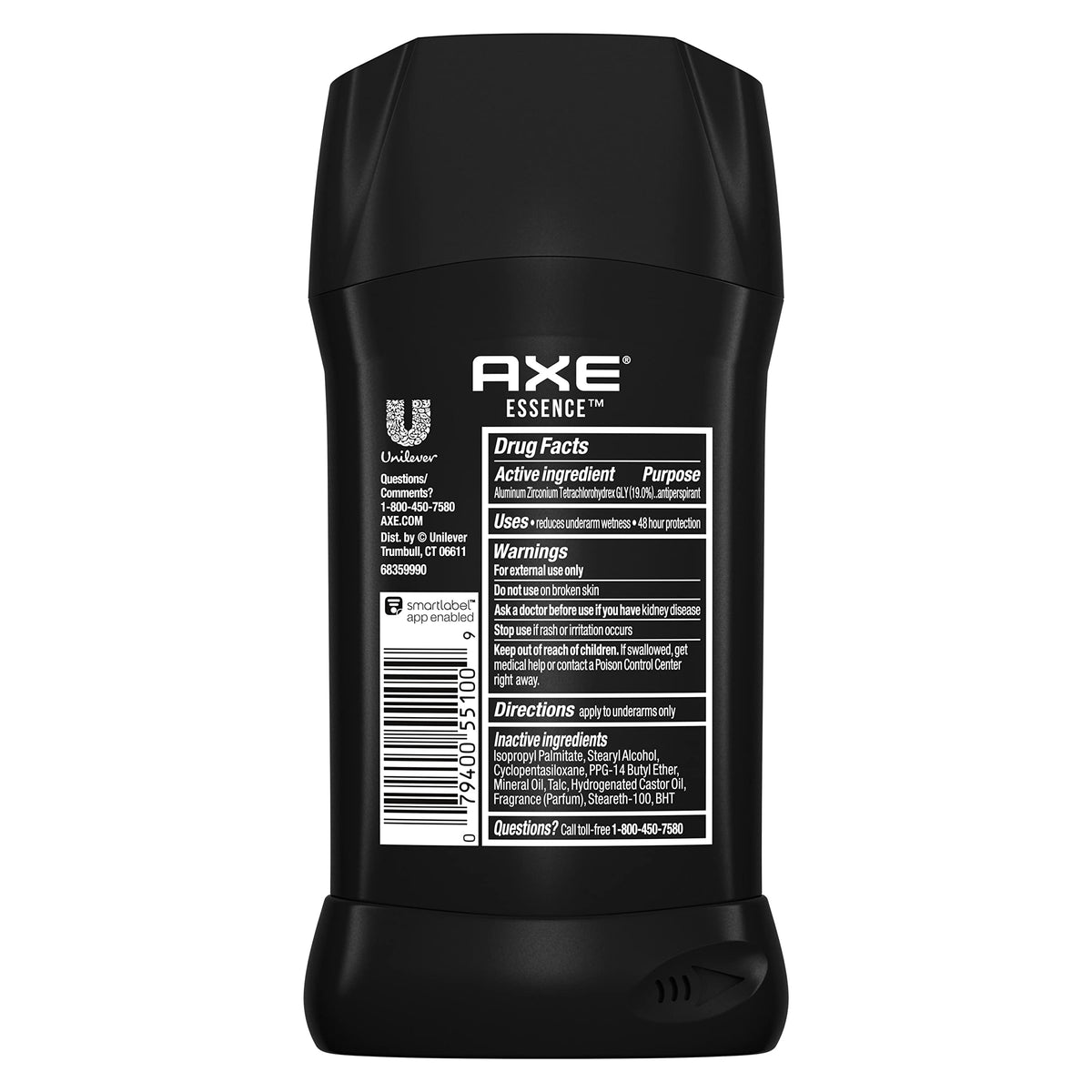 AXE Essence Antiperspirant Deodorant stick showing clear formula