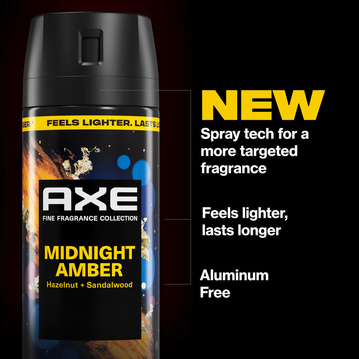 AXE Midnight Amber Body Spray lifestyle scene with urban background
