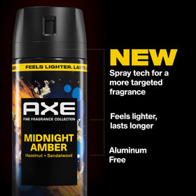 AXE Midnight Amber Body Spray lifestyle scene with urban background