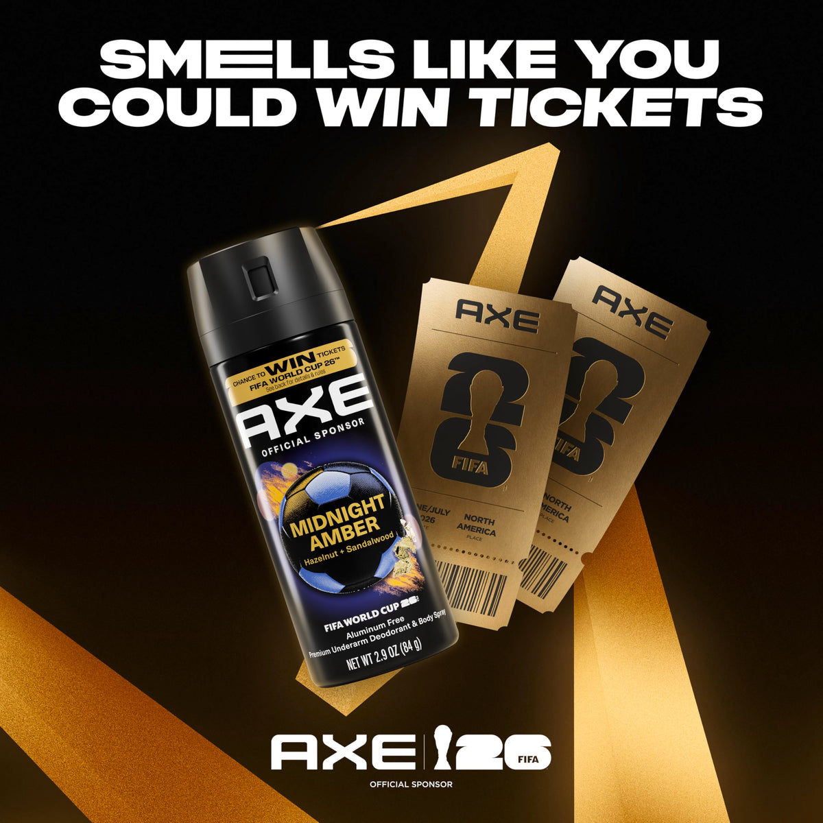 AXE Midnight Amber Body Spray on a bathroom shelf