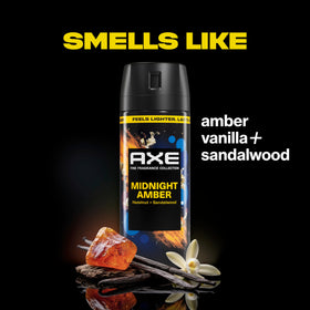 AXE Midnight Amber Body Spray side view showing spray nozzle