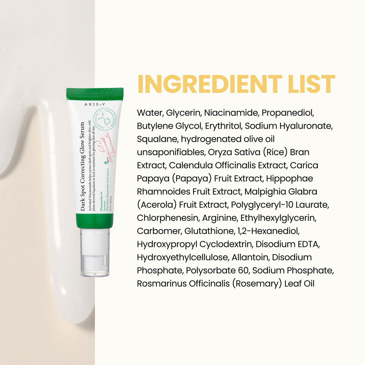 AXIS-Y Dark Spot Correcting Glow Serum in hand for demonstration
