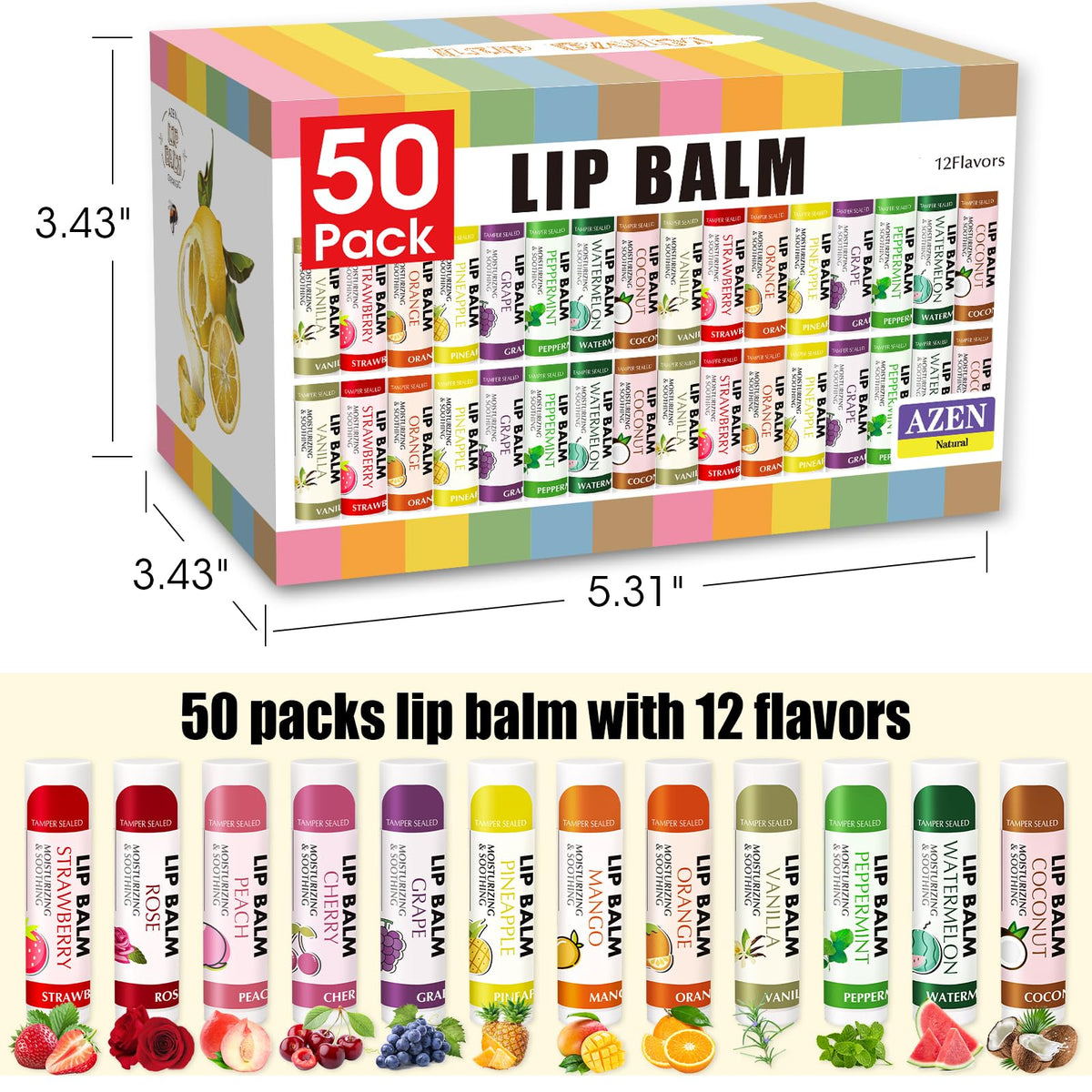 AZEN Lip Balm Cherry flavour tube