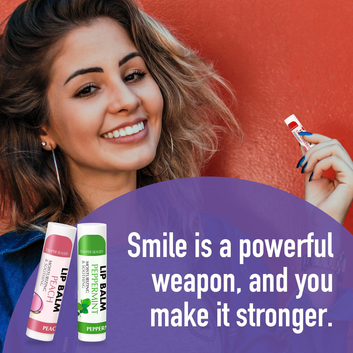 AZEN Lip Balm in hand with different flavours displayed