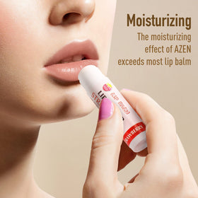 AZEN lip balm strawberry flavour tube close-up